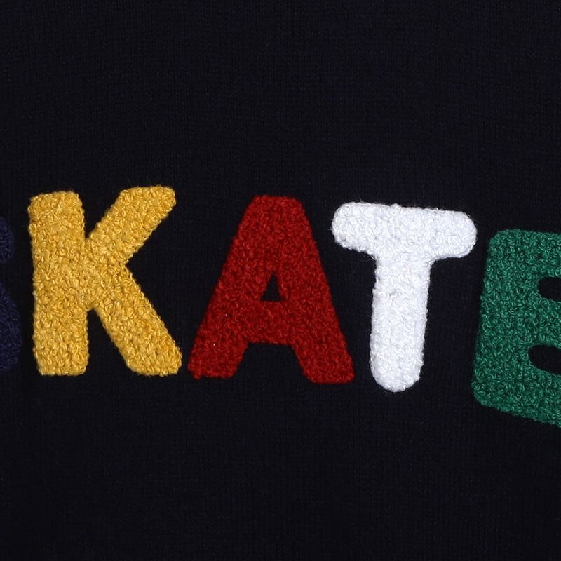 Boys Dark Blue Wool Blend Tricot Cardigan image number 2